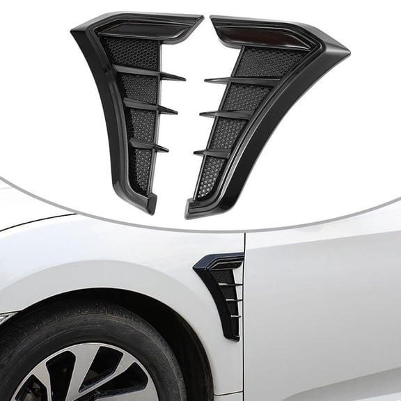 Huanke-Carbon Black Car Fender Side Vents Air Flow Intake Hole Grille Sticker Cover
