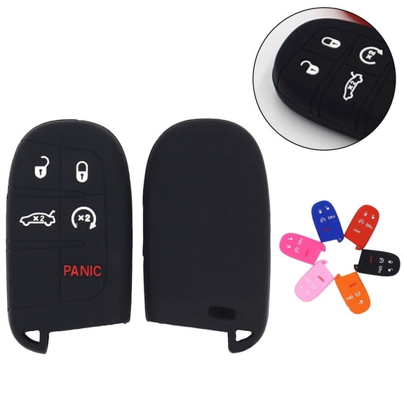 Huanke-For Dodge for Chrysler 5 Button Remote for Smart Key Fob Silicone Skin Case Cover