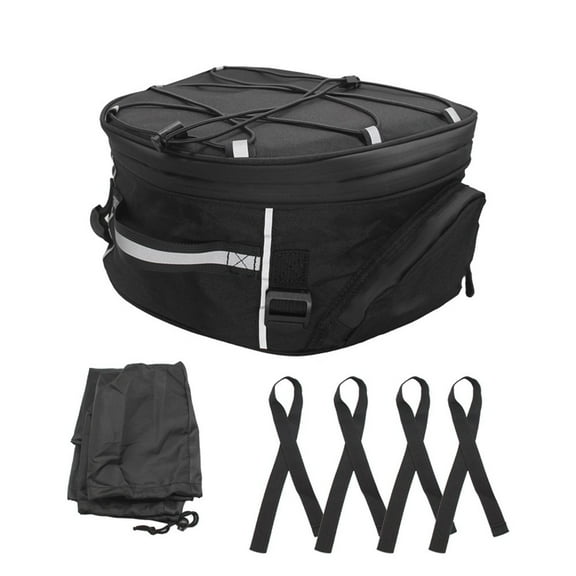 Huanke-Luggage Rack Bag Motorcycle Travel Storage Adjustable Volume 18-20 Liters