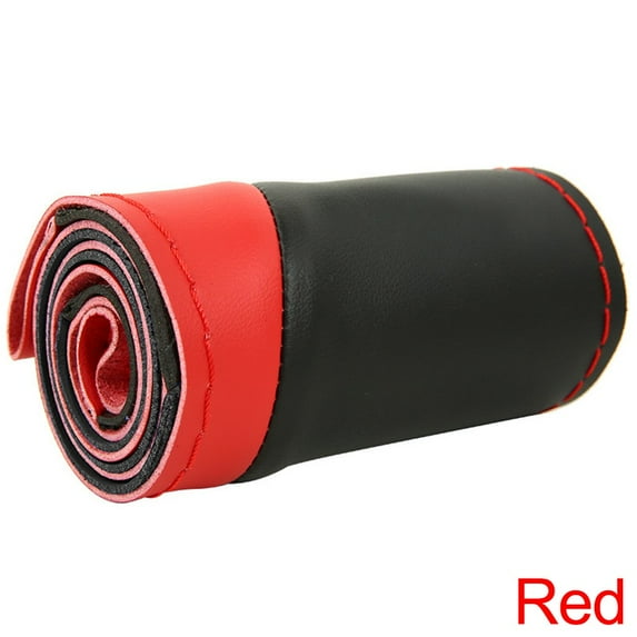 Huanke-Microfiber Leather Car Steering Wheel Cover DIY Stitch On Wrap for 15" 38cm