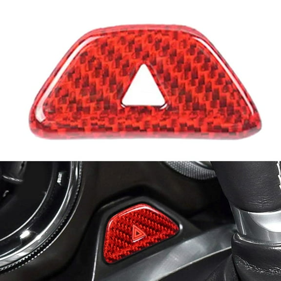 Huanke-RED Real Carbon fiber Light Swith Trim for Chevrolet for Camaro 2016+