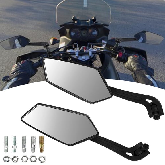 Huanke-Wide Compatibility Adjustable Rearview Mirror Set for Various Motorcycles