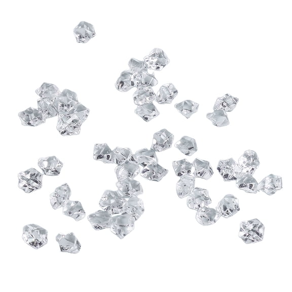 Huanledash 1 Bag Artificial Ice Rock Realistic Looking Food Grade No Odor Cocktail Whiskey Wine Fake Plastic Ice Cubes Decor Bar Accessories