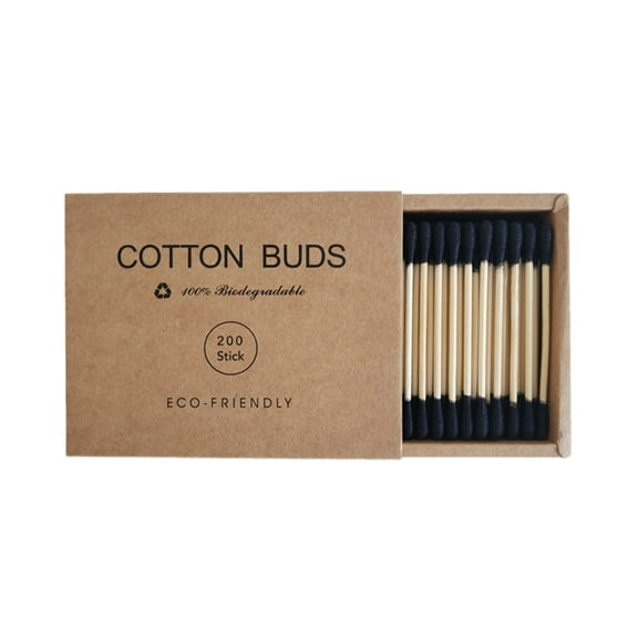 Huanledash 1 Box Cotton Swab No Lint Loss Disposable Double Head Design Soft Cleaning Colorful Round Pointed Head Makeup Swab Home Supply