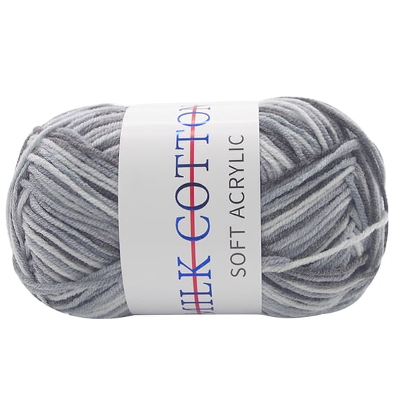 Huanledash 1 Roll 3 Strands Knitted Yarn DIY Breathable Hand Crocheting Variegated Yarn Thread Needlework Tool for Socks
