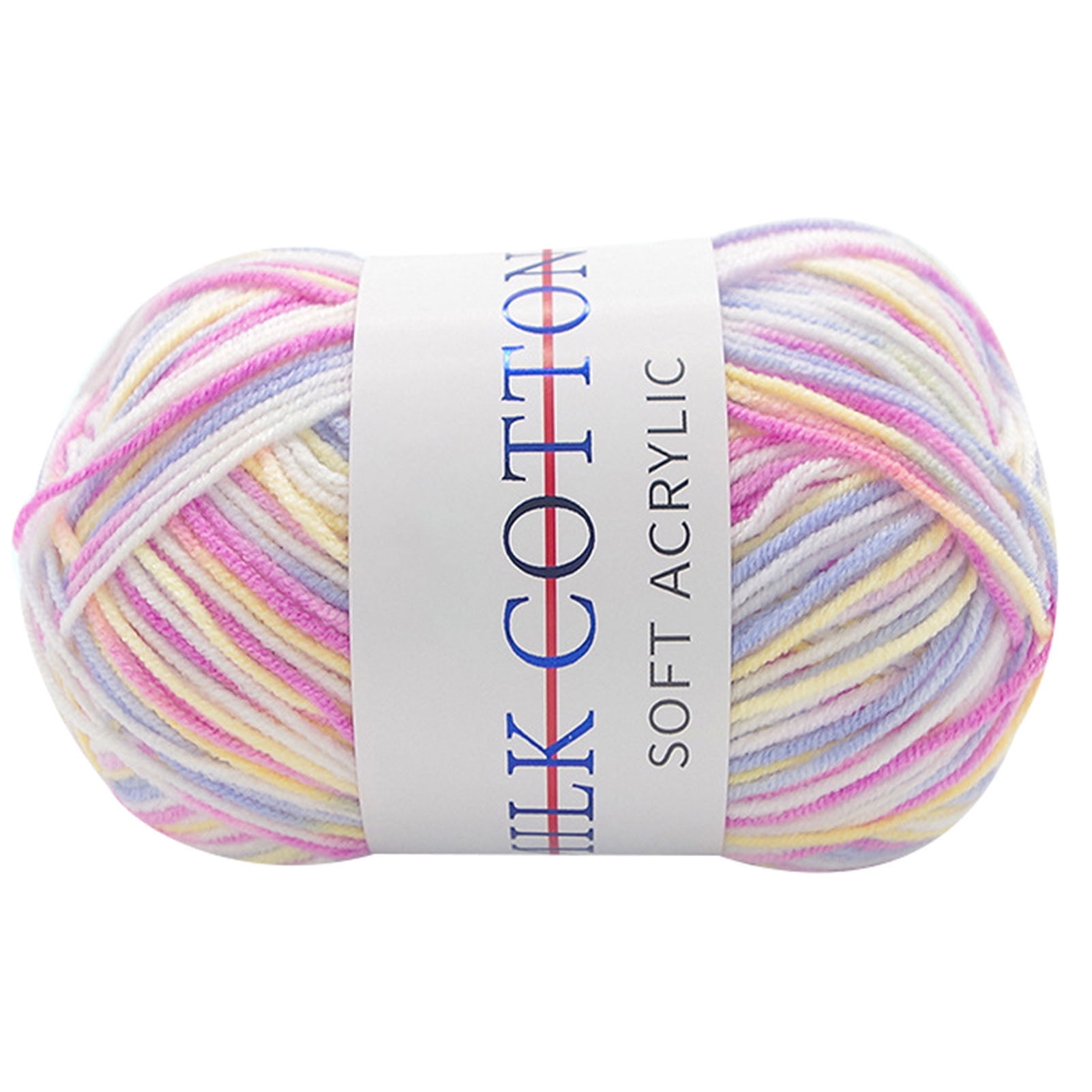 Honrane Crochet & Knitting Yarn - 1 Roll, 3 Strands, Variegated Colors, Super Soft, 50g, For DIY Sweaters, Scarves, Hats