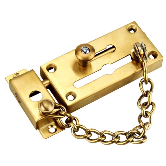Huanledash 1 Set Door Lock Chain High Hardness Thicken Stainless Steel Anti-theft Slide Bolt Latch for Home Hotel