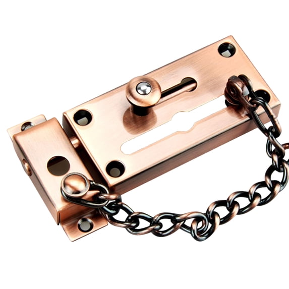 Huanledash 1 Set Door Lock Chain High Hardness Thicken Stainless Steel Anti-theft Slide Bolt Latch for Home Hotel