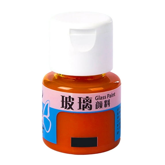 Huanledash 1 Set Glass Paint Bright Colors Convenient No Bake High Gloss Shinny DIY Portable Gloss Finish Acrylic Enamel Craft Painting Coating for Student