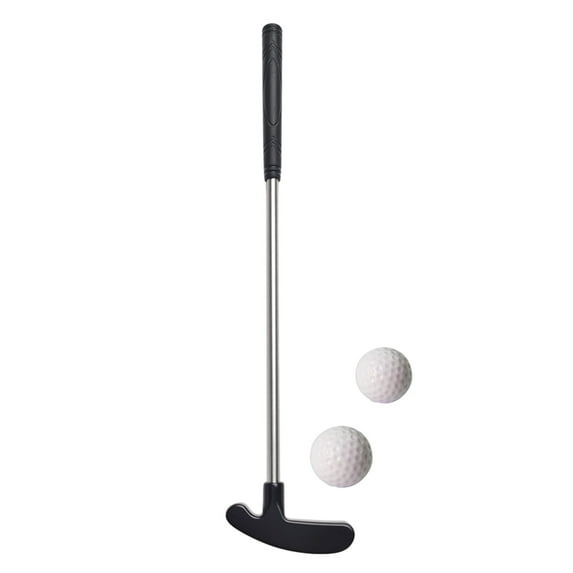 Huanledash 1 Set Mini Golf Putter Club with 2 Golf Balls TPR Grip Right Left Handed Stainless Steel Golf Club Kids Adults Table Game Golf Putter Training
