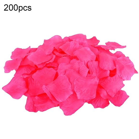 Huanledash 100/200Pcs Artificial Rose Flower Petal Confetti Wedding Party Stage Prop Decor