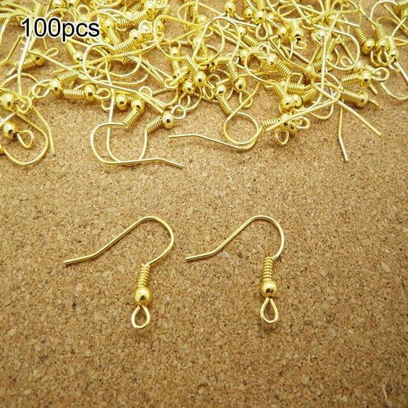 Huanledash 100Pcs/500Pcs Earring Hook Coil Ear Wires for DIY Jewelry Making Findings Repair