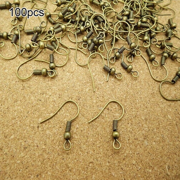 Huanledash 100Pcs/500Pcs Earring Hook Coil Ear Wires for DIY Jewelry Making Findings Repair