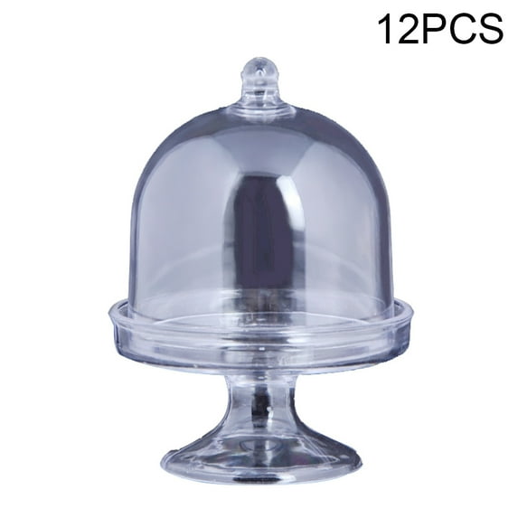 Huanledash 12Pcs/Set Transparent Cake Stand Wedding Party Candy Dessert Display Box Tray