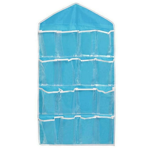 Huanledash 16 Pockets Clear Over Door Hanging Bag Shoes Rack Hanger Storage Organizer Pouch