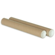 Huanledash 2 Pcs Mailing Tubes Paper Tubes Shipping Cardboard Blueprints Artwork Poster Kraft Extra Heavy-Duty Thickness Posters Fish Rod Storing Protecting Packaging Cylinders