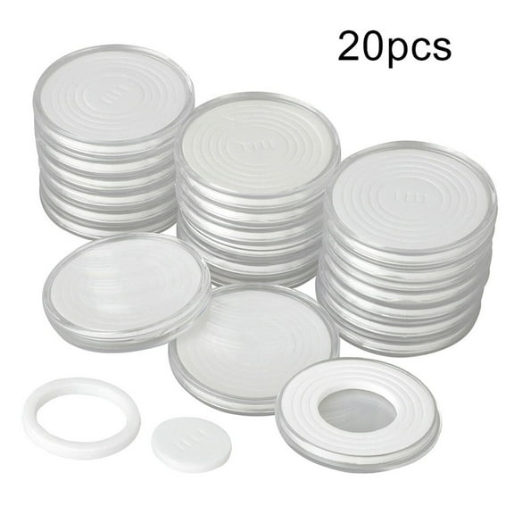 Huanledash 20 Sets 46mm Coin Holder Capsule Protector Collection Clear Coin Storage Box for Awards Ceremony