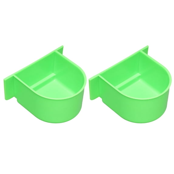 Huanledash 2Pcs Bird Feeding Utensils Hanging Long Lifespan Bite Resistant Professional Exquisite Pet Accessory Plastic Feeding Cup Cage Food Water Bowl Bird Feeder for Balcony