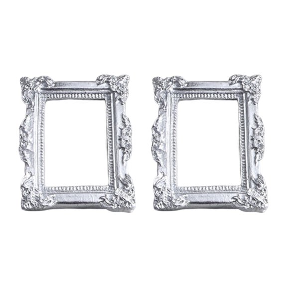 Huanledash 2Pcs Photo Frames Anti-deformed Vintage Resin European Style Mini Picture Frame Background Decoration for Gift