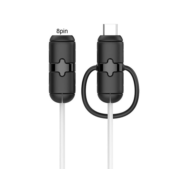 Huanledash 2Pcs Silicone Charging Cable Protective Case Anti-break Data Line Cord Protector Winder Cover Sleeve Cable Wrap for iPhone for Android for Type-C