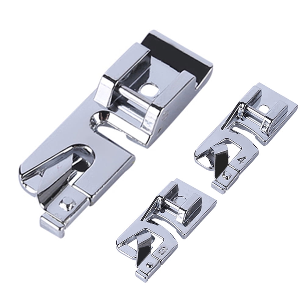 Huanledash 3Pcs/Set Domestic Sewing Machine Rolled Hem Presser Foot for