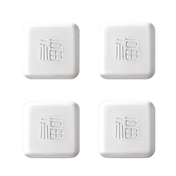 Huanledash 4Pcs Door Handle Bumper Square Anti-collision Silicone Fu Character Door Stopper Wall Protector Pad for Home