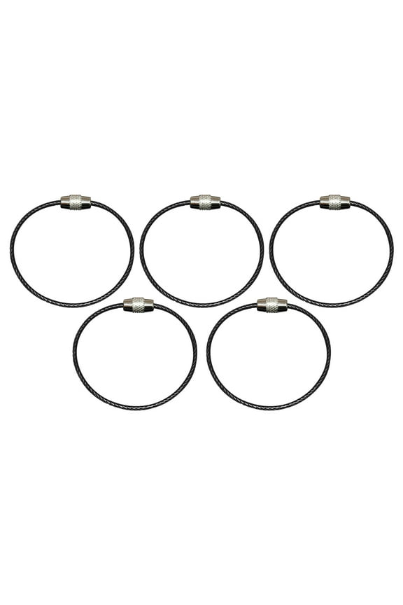5/10Pcs Durable Steel Wire Rope Ring Connector Keychain Key Holder Hanging Cable