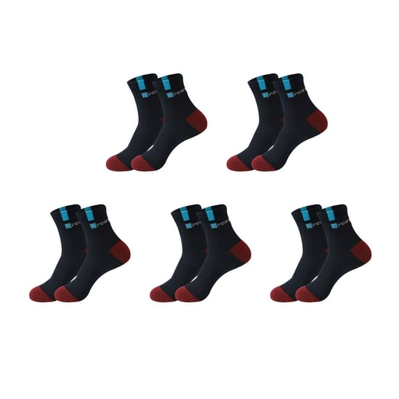Huanledash 5 Pairs Sports Socks Breathable Sweat Absorption Letter Printed Mid-Tube Soft Socks Sports Wear Bouncy Summer Outdoor Running Casual Socks Men Accessories