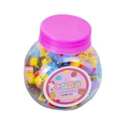 Huanledash 50Pcs Cartoon Erasers Exquisite Shape Vivid Color TPR Fruit Animal Style Pencil Erasers Stationery Gift School Supplies
