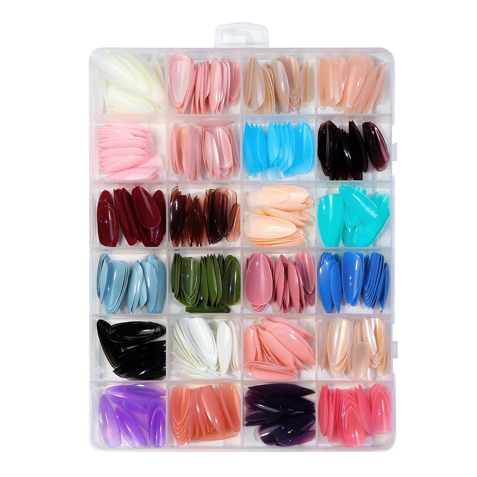 Nails Packet huanledash 576Pcs/Box Fake Nails Easy to Paste Removable Short Medium ...