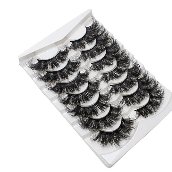 Huanledash 7 Pairs False Eyelashes Natural Dramatic Long Fluffy Wispy Fake Volume Eyelashes Extension Makeup Tool for Party