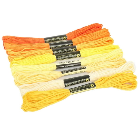 Huanledash 8Pcs 7.5m Thread Cross Stitch Embroidery Cotton DIY Craft Sewing Skeins for Cross Stitch