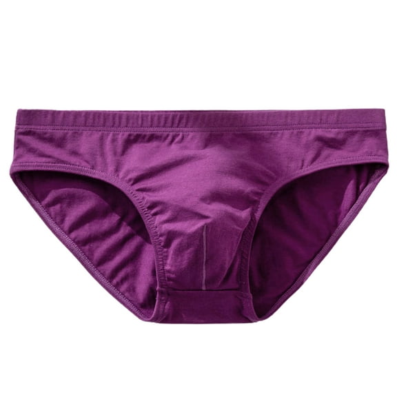Huanledash Adult Man Briefs Stretchy Breathable Solid Color Male Underwear for Daily Life