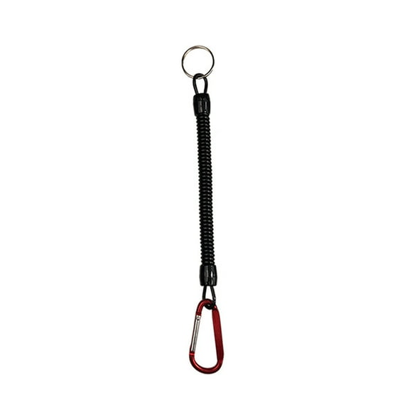 Huanledash Anti-lost Rope Retractable Elastic with Keyring Carabiner Multifunctional Anti-theft TPU Coiled Spring Fishing Anti-lost Safety Lanyard Outdoor Supplies