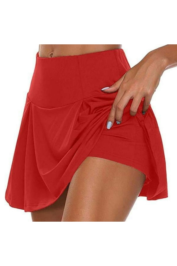 Athletic Shorts Sweat Absorbing Double Layer Nylon Workout Skorts Running Skirts Athletic Shorts for Girl