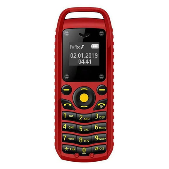 Huanledash BM25 Mini Phone GSM Multi-language LCD Screen Low Radiation Hanging Design Call Function with Button Keypad Double SIM Dual Standby Pocket Cellphone for Elderly