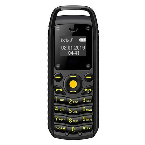 Huanledash BM25 Mini Phone GSM Multi-language LCD Screen Low Radiation Hanging Design Call Function with Button Keypad Double SIM Dual Standby Pocket Cellphone for Elderly