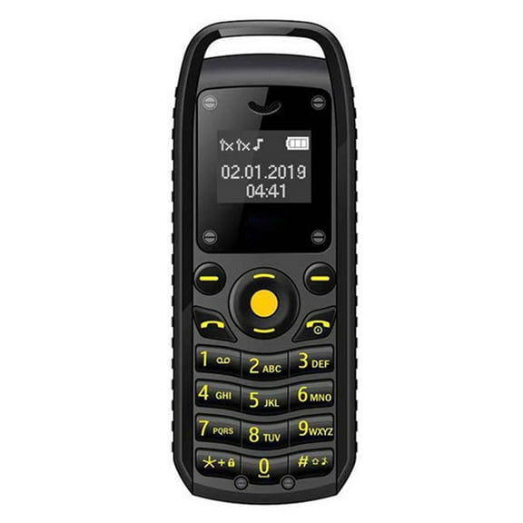 Huanledash BM25 Mini Phone GSM Multi-language LCD Screen Low Radiation Hanging Design Call Function with Button Keypad Double SIM Dual Standby Pocket Cellphone for Elderly