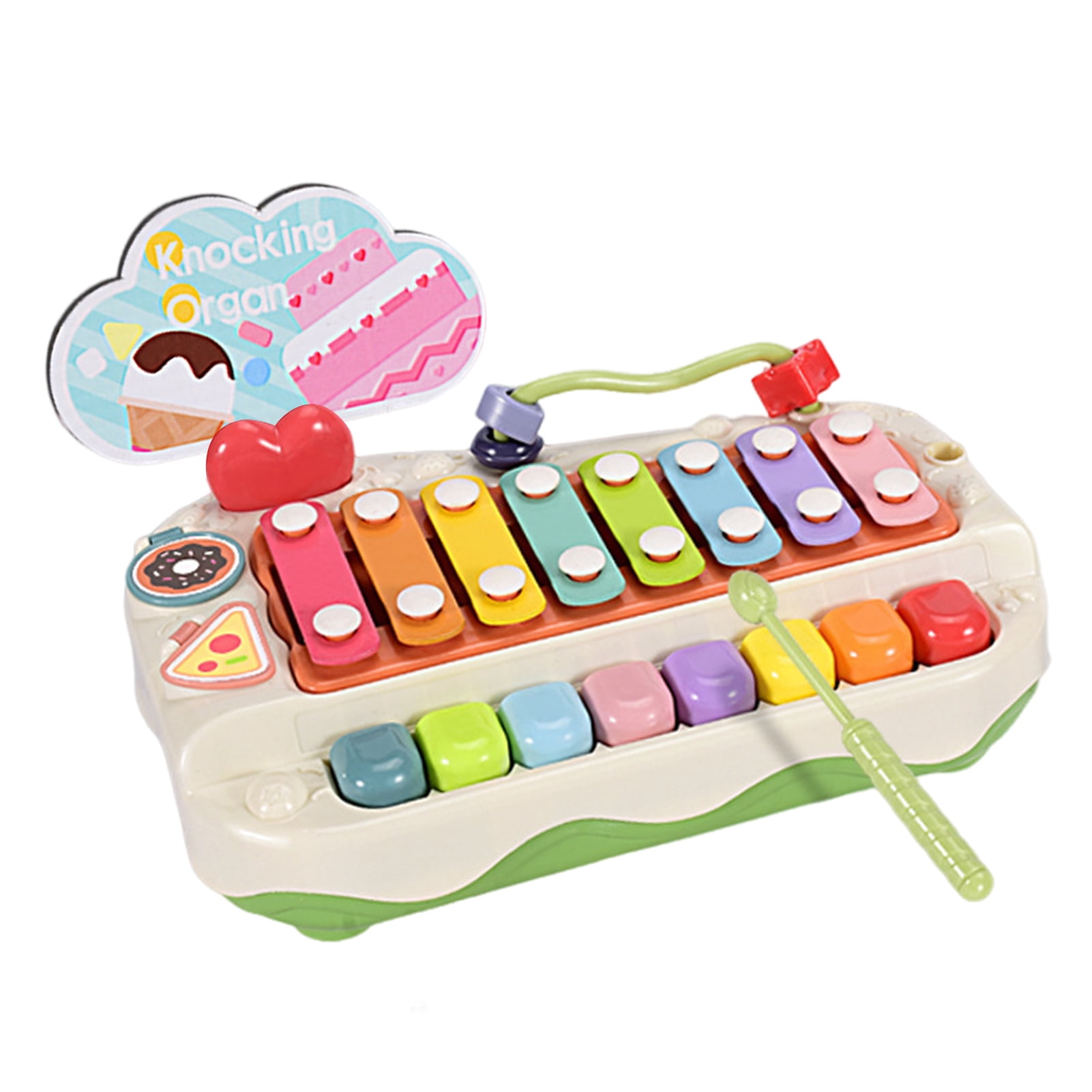 Huanledash Baby Xylophone Toy 2 in 1 8 Notes Piano Keyboard 2 Sticks Clear Sounds Handeye