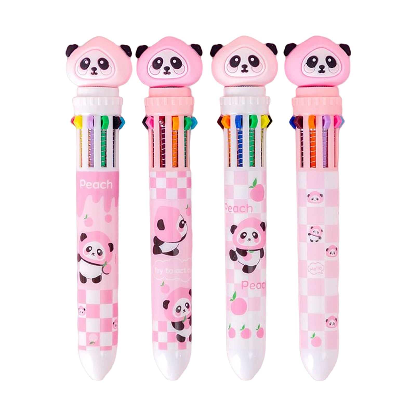 Huanledash Ballpoint Pen Cartoon Panda Pattern 10 Colors Leak-proof ...