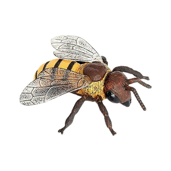 Huanledash Bee Model Clear Texture Realistic Vivid Appearance PVC Miniature Simulation Honeybee Animal Sculpture Home Decor