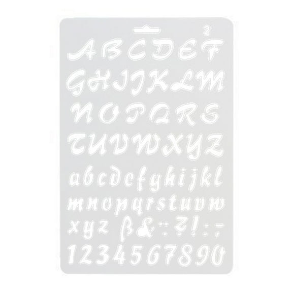 Huanledash English Alphabet Number DIY Scrapbook Drawing Template Measuring Ruler Stencil