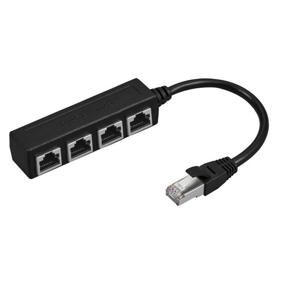 Huanledash Ethernet Splitter High Speed Plug Play ABS Ethernet RJ45 Cable Adapter for Computers