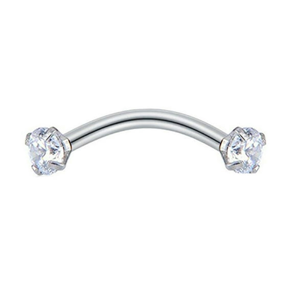 Huanledash Eyebrow Ring Cubic Zirconia Wear-resistant Steel Body Piercing Jewelry Barbell for Women