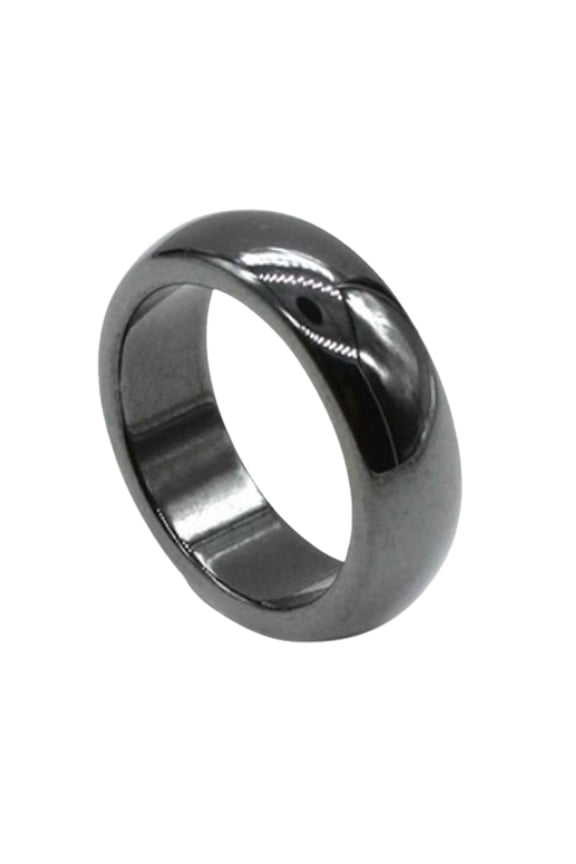 Fashion Simple 6mm Width Flat Hematite Magnetic Finger Ring Unisex Ring for Dating