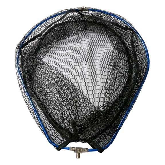Huanledash Fishing Net Head Folding Large Capacity Quick-drying High-density Mesh Aluminum Alloy Triangle Black Carp Sturgeon Fishing Landing Dip Net for Outdoor