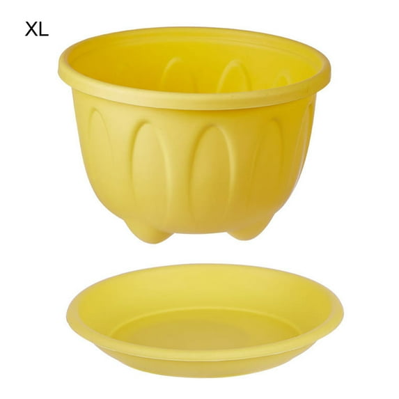 Huanledash Flower Pot Nice-looking Fashion Lightweight Plastic Flower Vegetable Planters Pot with Tray for Home
