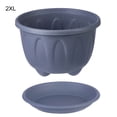 thumbnail image 1 of Huanledash Flower Pot Nice-looking Fashion Lightweight Plastic Flower Vegetable Planters Pot with Tray for Home, 1 of 8