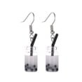 thumbnail image 1 of Huanledash Hooks Earrings Bubble Tea Long Dangle Women Drink Drop Earrings Jewelry for Party, 1 of 8