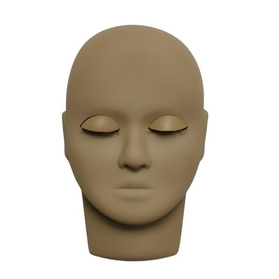 Huanledash Lash Mannequin Head Simulated with Removable Eyelids Multifunctional False Eyelash Extensions Practice Head Model Make Up Supply